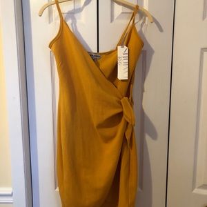 Orange wrap dress